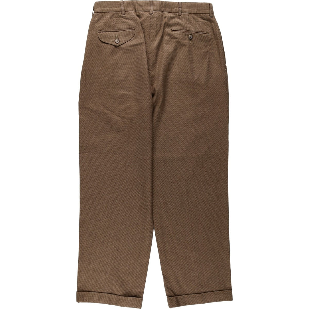 Ralph Lauren POLO by Ralph Lauren Two-pleat cotton slacks pants for men, size W32 cotton brown type Vintage Second Hand