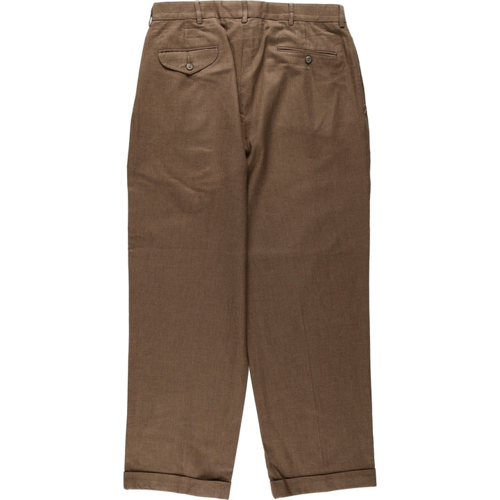 Ralph Lauren POLO by Ralph Lauren Two-pleat cotton slacks pants for men, size W32 cotton brown type Vintage Second Hand