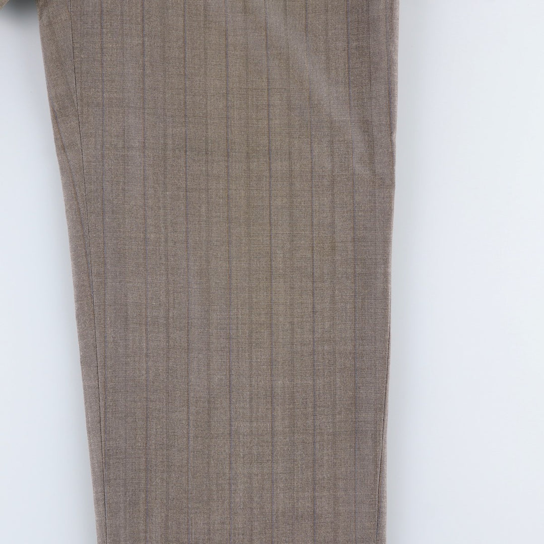 Stripe Pattern Two-pleat Slacks Pants Men's W32 Vintage unclear Charcoal Vintage Second Hand