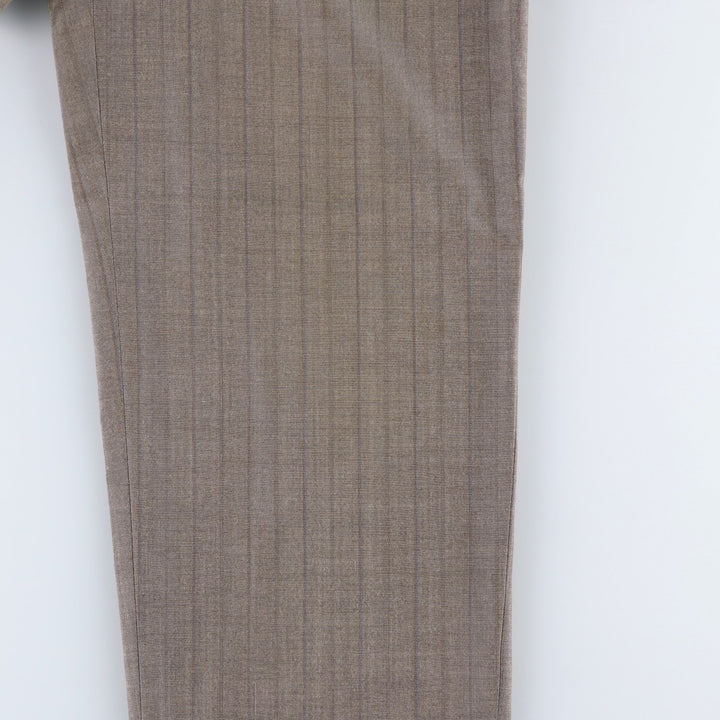 Stripe Pattern Two-pleat Slacks Pants Men's W32 Vintage unclear Charcoal Vintage Second Hand