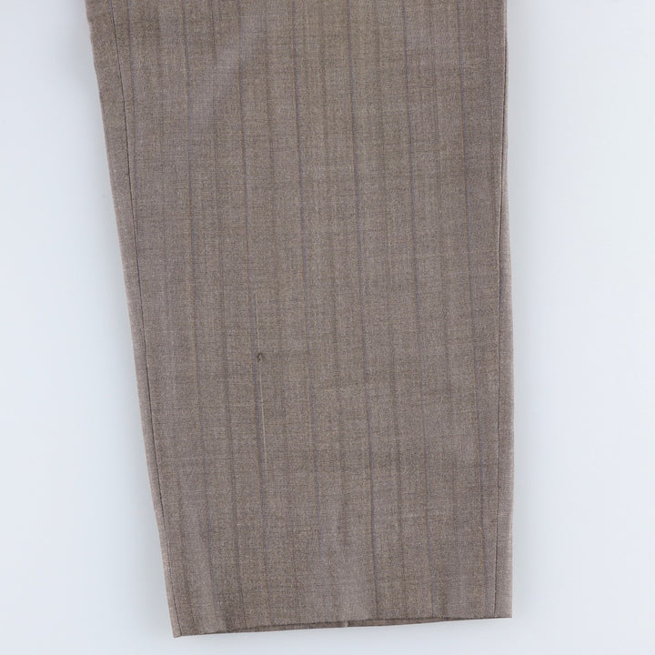 Stripe Pattern Two-pleat Slacks Pants Men's W32 Vintage unclear Charcoal Vintage Second Hand