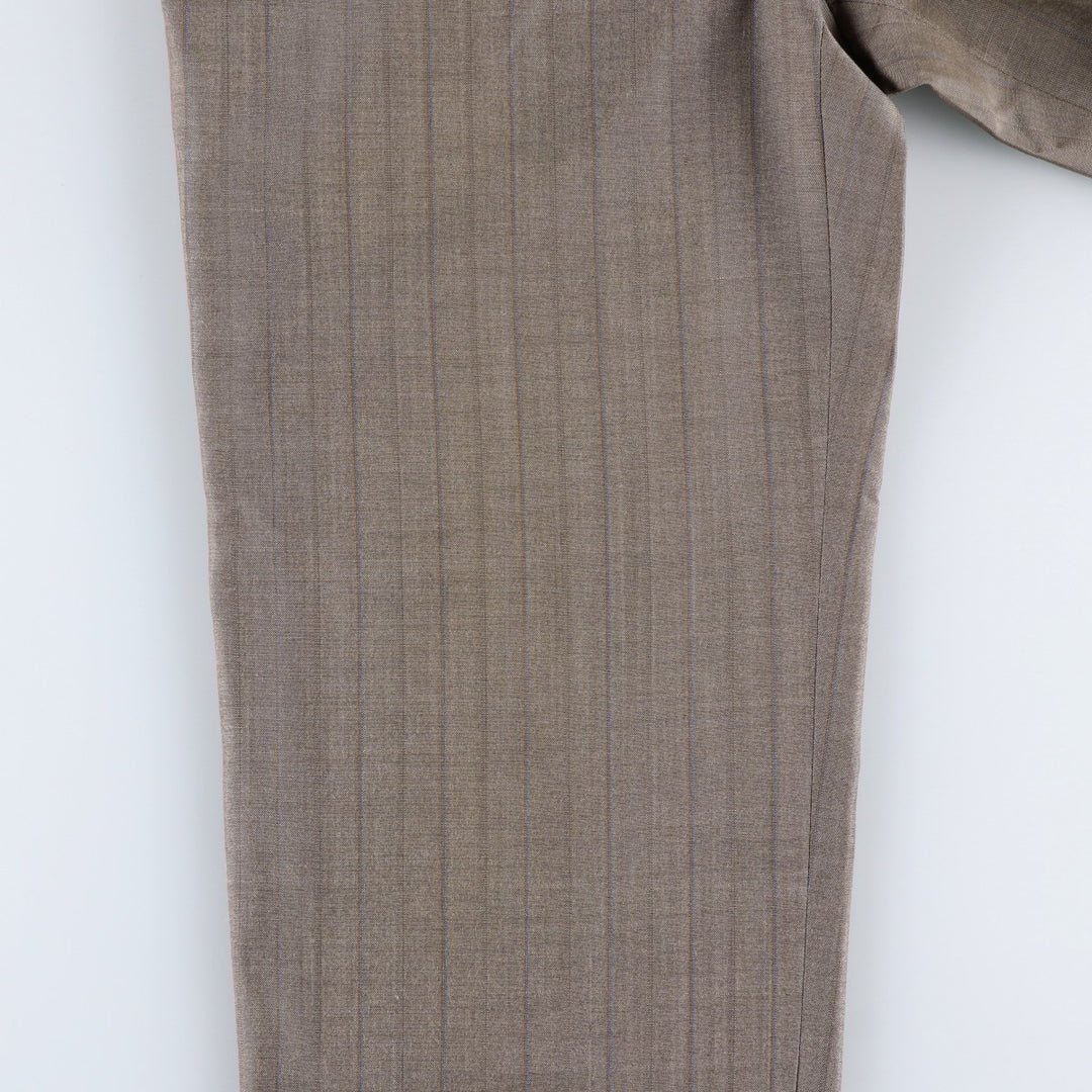 Stripe Pattern Two-pleat Slacks Pants Men's W32 Vintage unclear Charcoal Vintage Second Hand