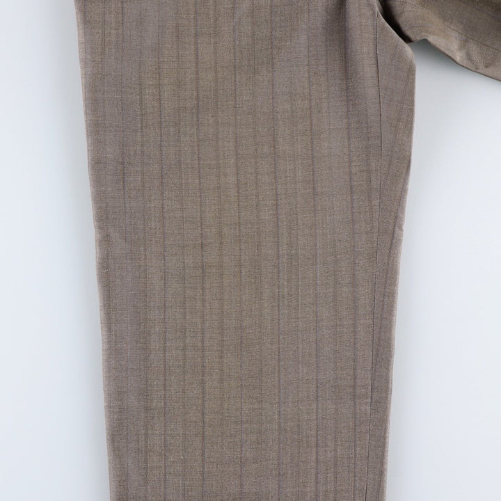 Stripe Pattern Two-pleat Slacks Pants Men's W32 Vintage unclear Charcoal Vintage Second Hand