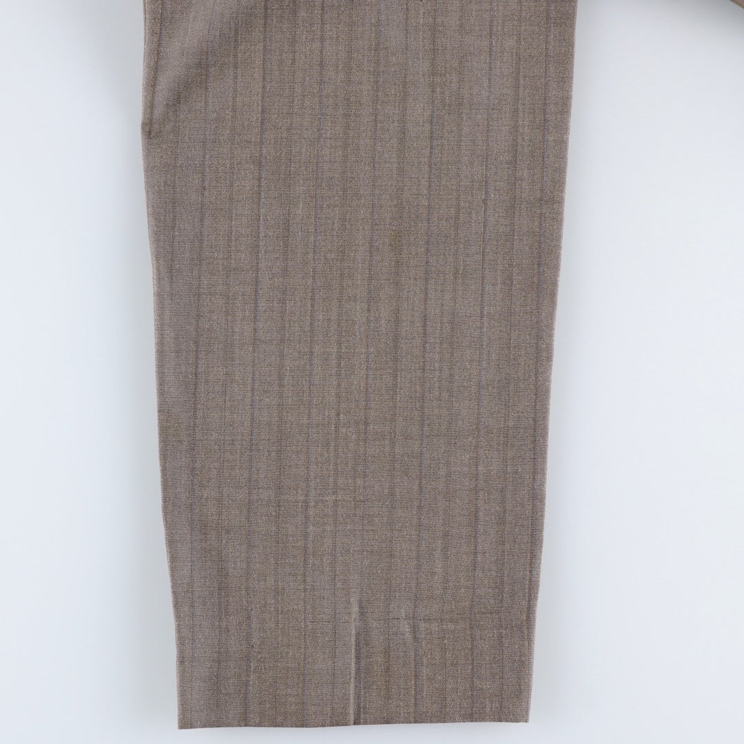 Stripe Pattern Two-pleat Slacks Pants Men's W32 Vintage unclear Charcoal Vintage Second Hand