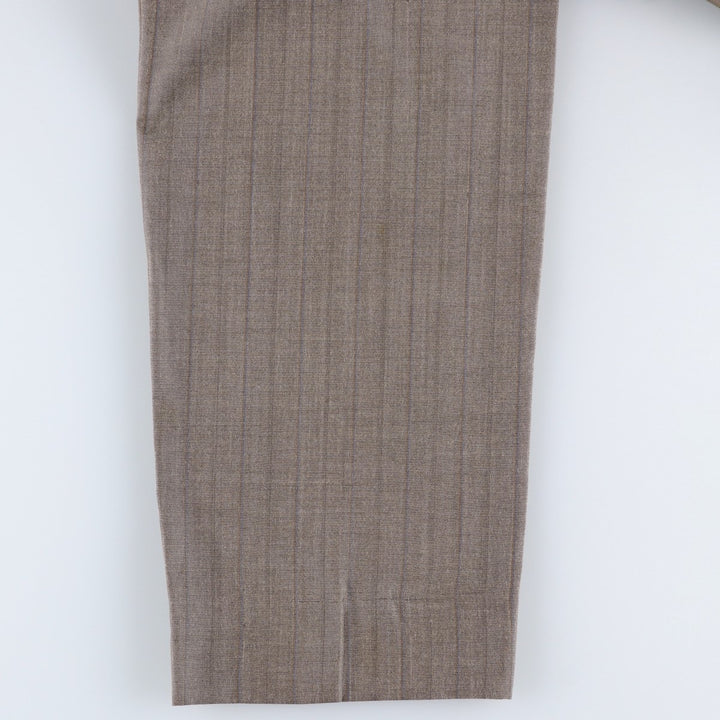 Stripe Pattern Two-pleat Slacks Pants Men's W32 Vintage unclear Charcoal Vintage Second Hand
