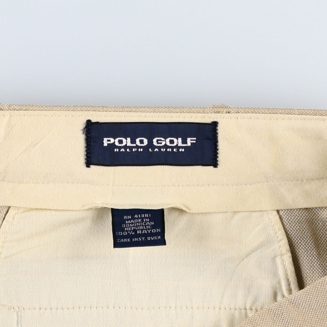 Ralph Lauren POLO GOLF two-pleat slacks, men's size W35 Rayon Beige type Vintage Second Hand