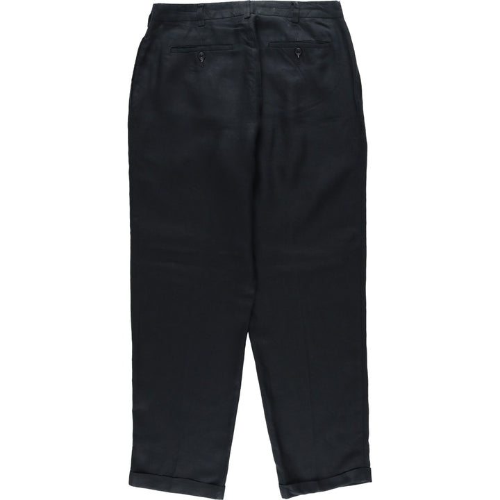 Banana Republic two-pleat linen trousers, men's size W34 (approx.) linen black type Vintage Second Hand