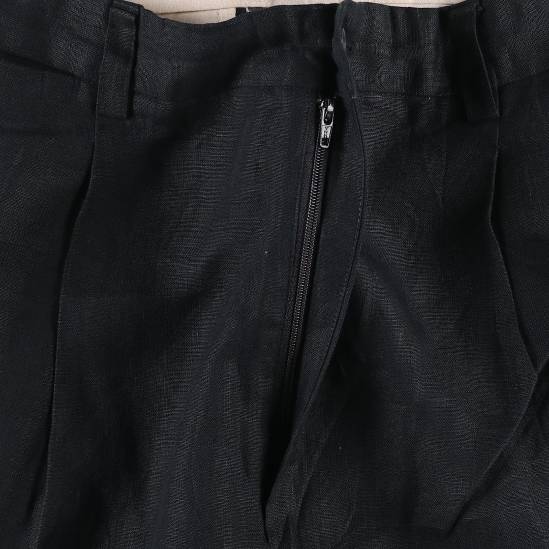 Banana Republic two-pleat linen trousers, men's size W34 (approx.) linen black type Vintage Second Hand