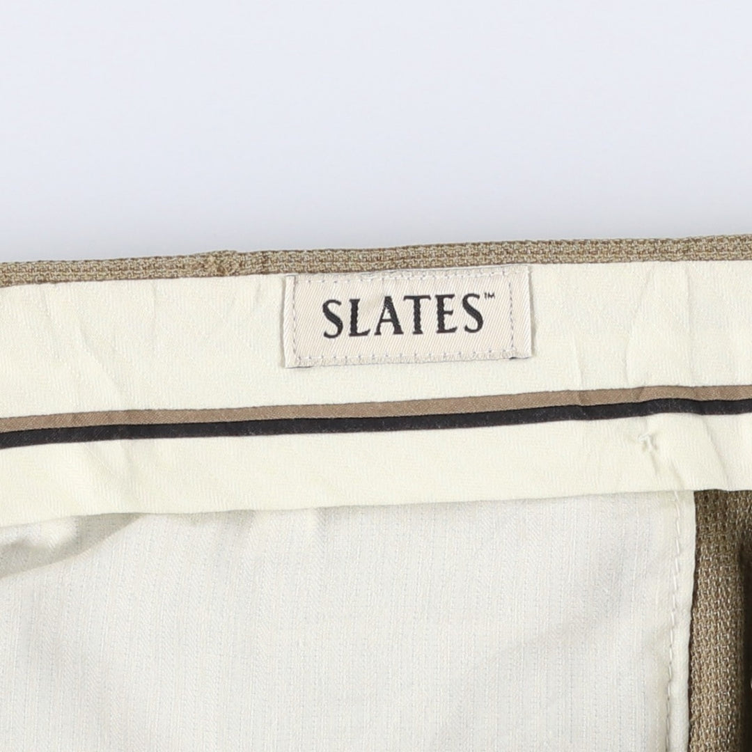 1990'S Levi's SLATES Two-Pleat Slacks Pants, Men's Size W33 (approx.), Vintage Rayon Khaki type beige Vintage Second Hand
