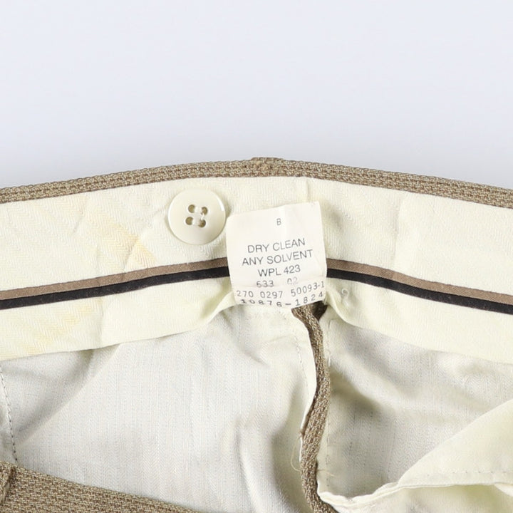 1990'S Levi's SLATES Two-Pleat Slacks Pants, Men's Size W33 (approx.), Vintage Rayon Khaki type beige Vintage Second Hand