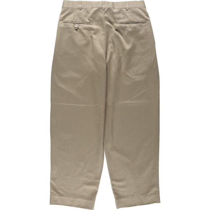 Norm Thompson Three-Pleat Slacks Pants, Made in USA, Men's W32 (approx.), Vintage polyester gray type Vintage Second Hand