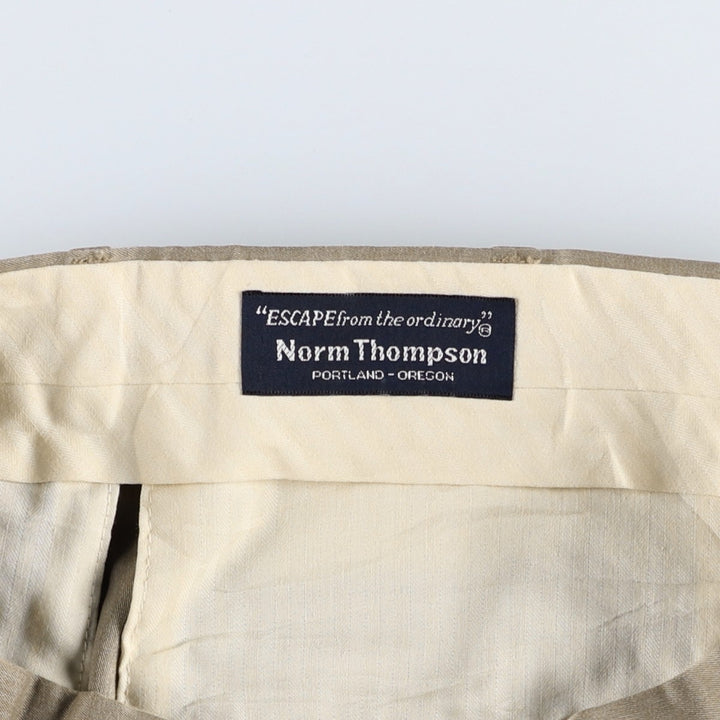 Norm Thompson Three-Pleat Slacks Pants, Made in USA, Men's W32 (approx.), Vintage polyester gray type Vintage Second Hand