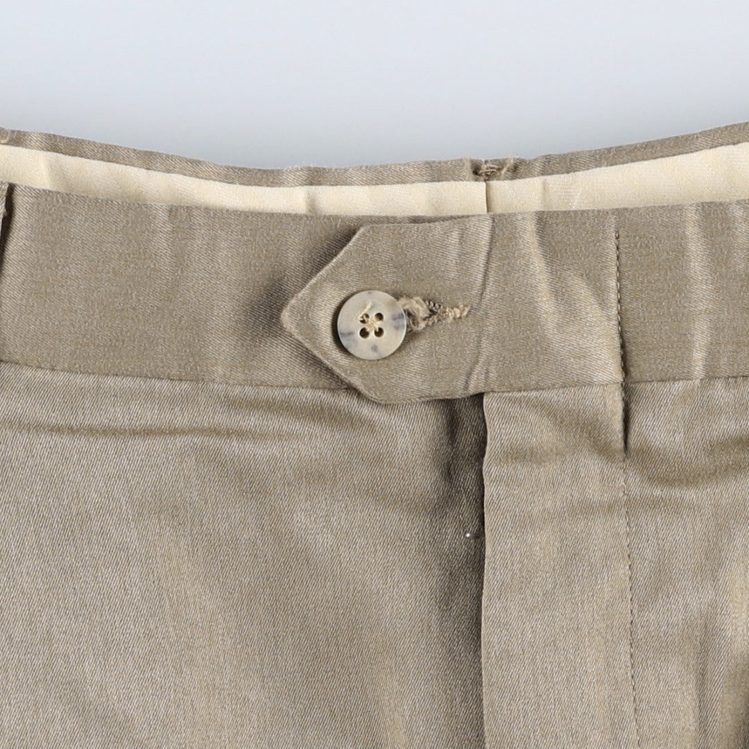 Norm Thompson Three-Pleat Slacks Pants, Made in USA, Men's W32 (approx.), Vintage polyester gray type Vintage Second Hand