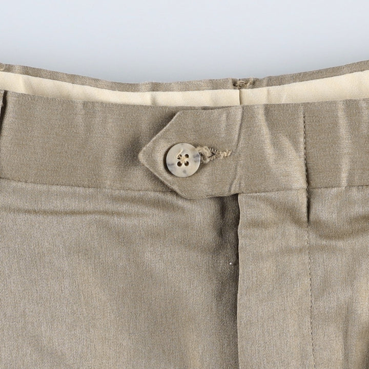 Norm Thompson Three-Pleat Slacks Pants, Made in USA, Men's W32 (approx.), Vintage polyester gray type Vintage Second Hand