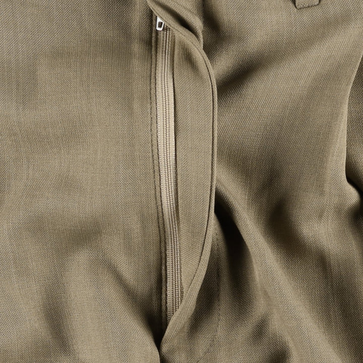Three-pleat slacks, made in Canada, men's size W34 (approx.) polyester beige type brown Vintage Second Hand