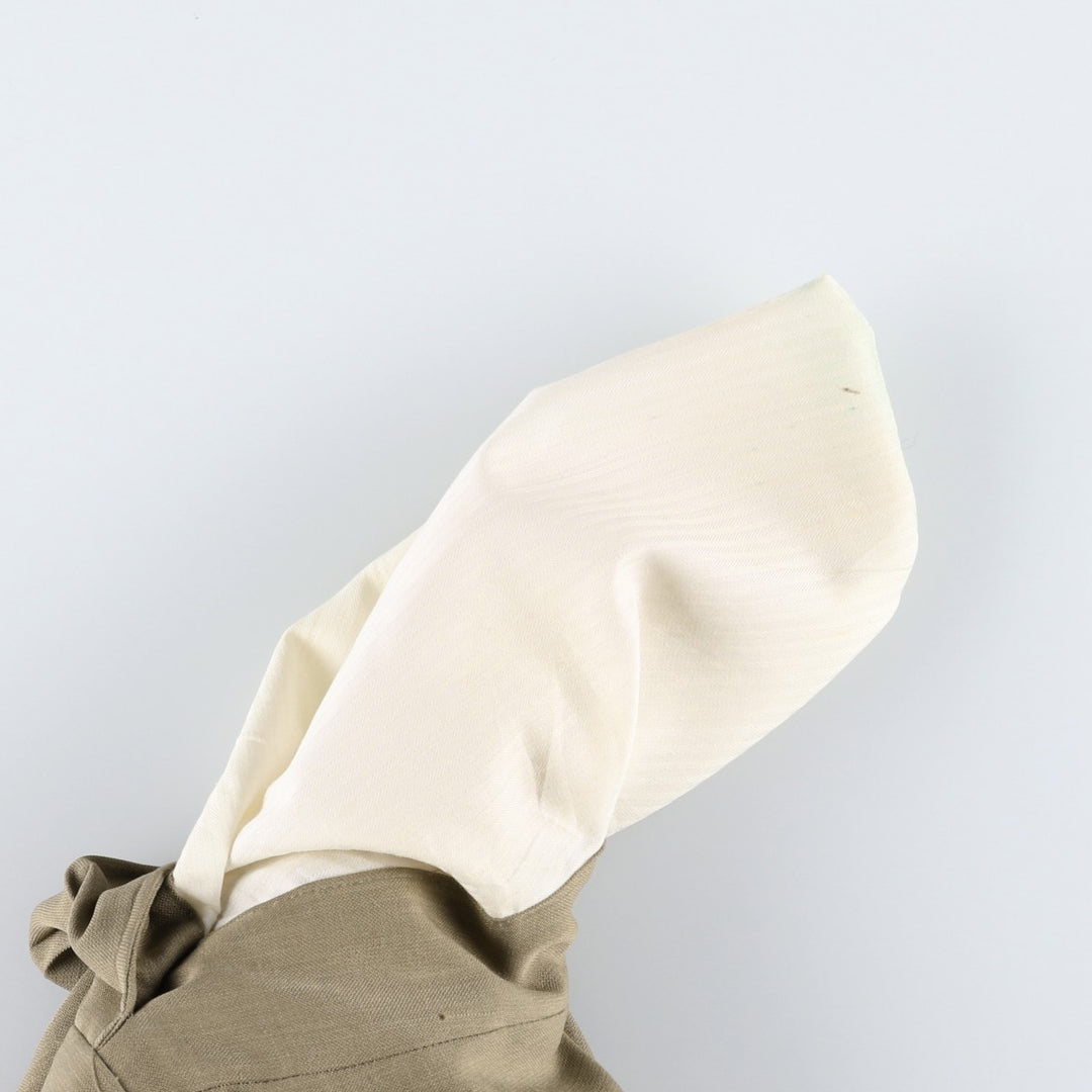 Three-pleat slacks, made in Canada, men's size W34 (approx.) polyester beige type brown Vintage Second Hand