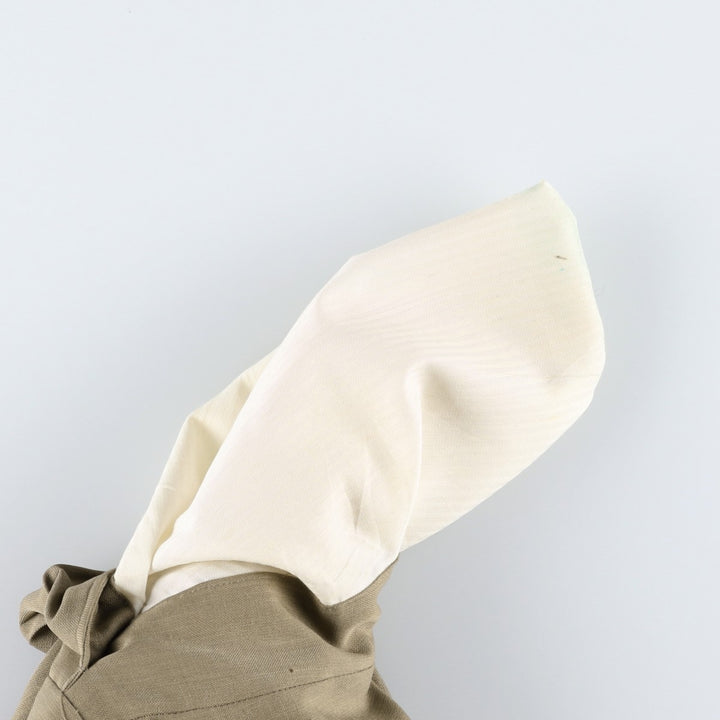 Three-pleat slacks, made in Canada, men's size W34 (approx.) polyester beige type brown Vintage Second Hand
