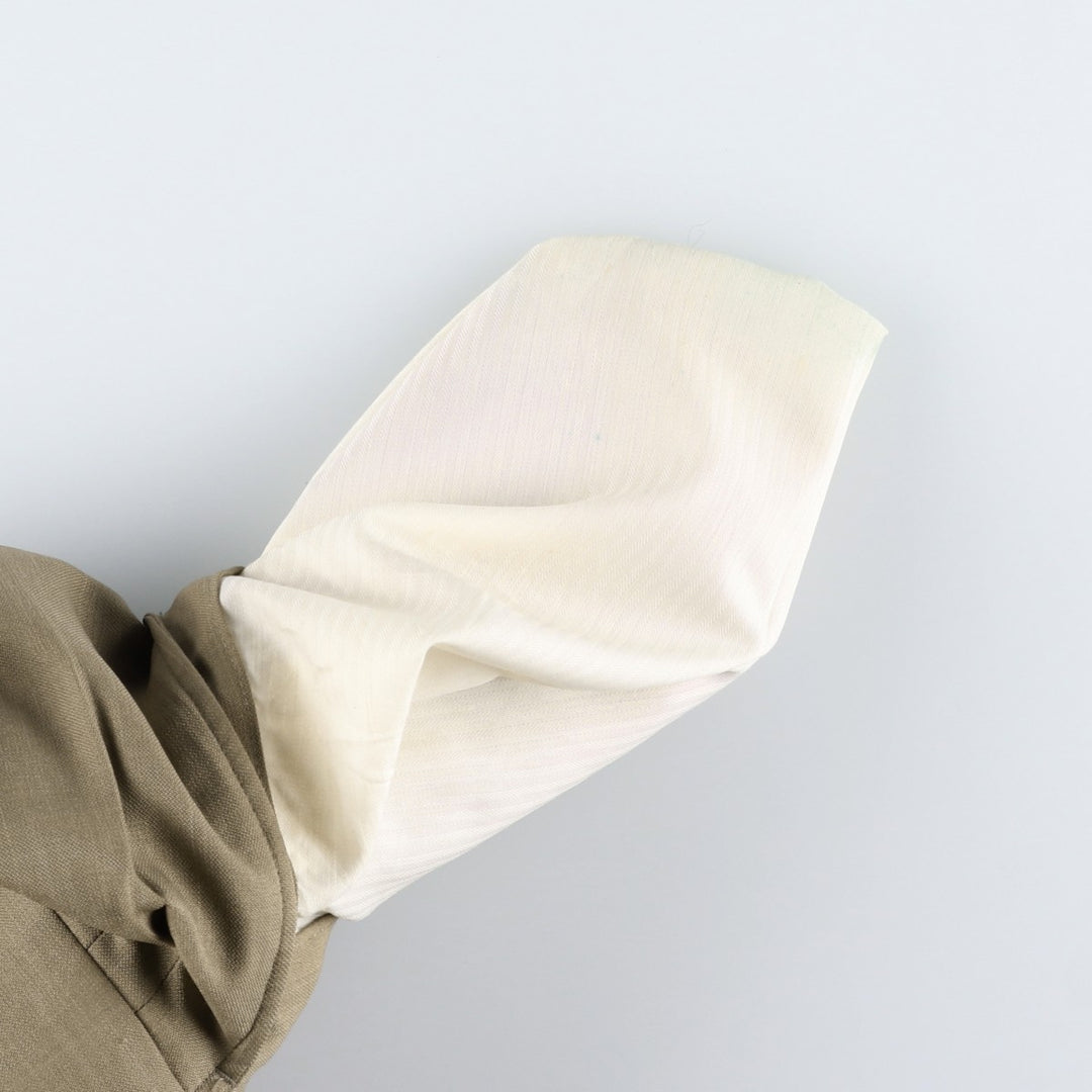 Three-pleat slacks, made in Canada, men's size W34 (approx.) polyester beige type brown Vintage Second Hand