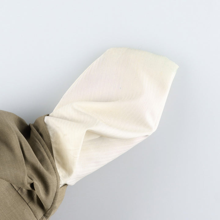 Three-pleat slacks, made in Canada, men's size W34 (approx.) polyester beige type brown Vintage Second Hand