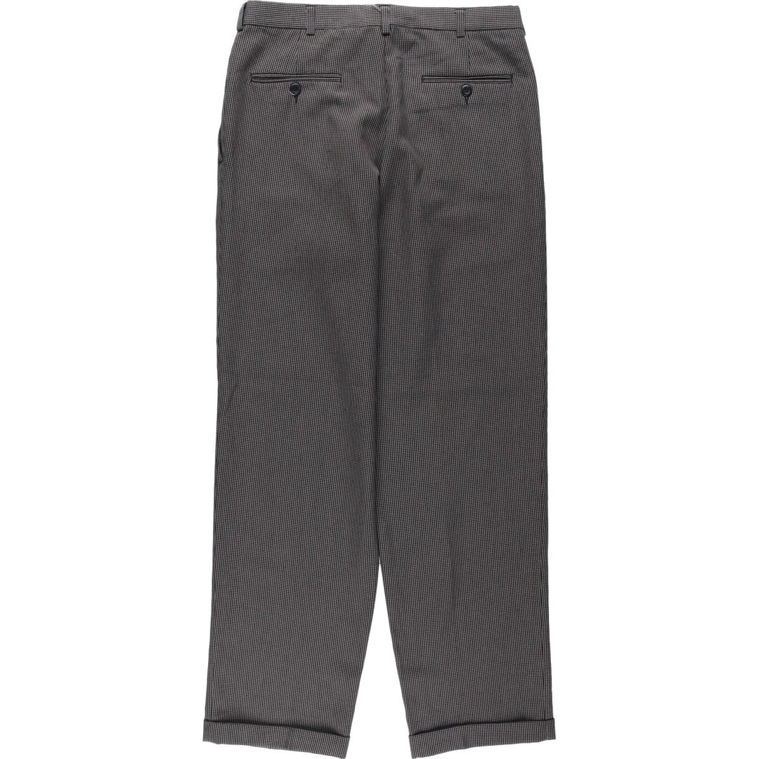 CAMBRIDGE CLASSICS Check Pattern Two-Pleat Slacks, Made in USA, Men's Size W32 (approx.) polyester Charcoal Vintage Second Hand