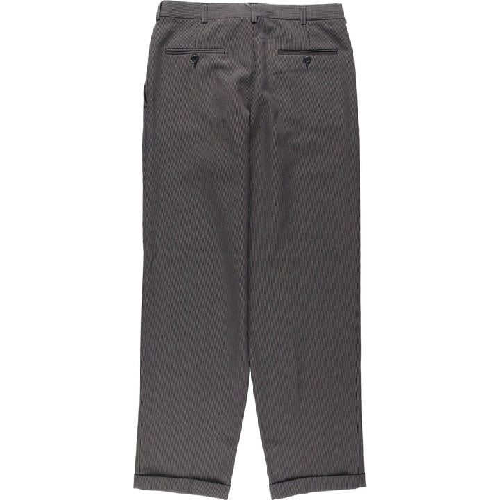 CAMBRIDGE CLASSICS Check Pattern Two-Pleat Slacks, Made in USA, Men's Size W32 (approx.) polyester Charcoal Vintage Second Hand
