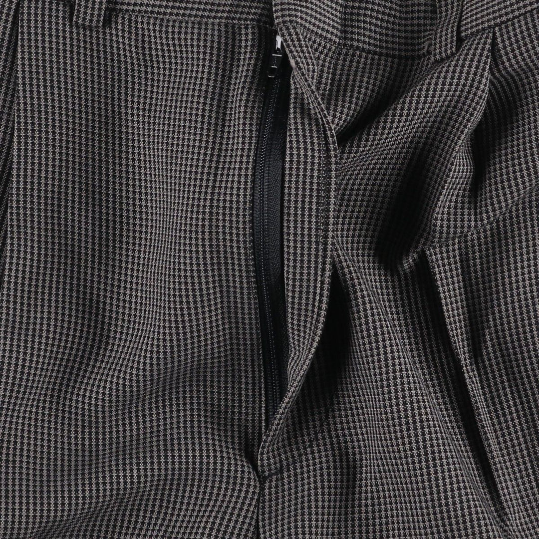 CAMBRIDGE CLASSICS Check Pattern Two-Pleat Slacks, Made in USA, Men's Size W32 (approx.) polyester Charcoal Vintage Second Hand