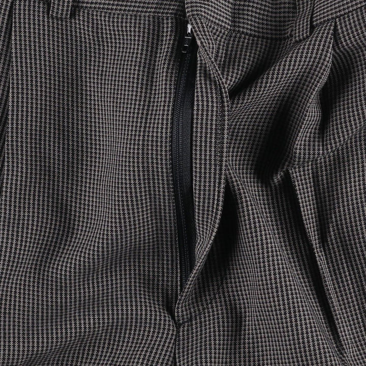 CAMBRIDGE CLASSICS Check Pattern Two-Pleat Slacks, Made in USA, Men's Size W32 (approx.) polyester Charcoal Vintage Second Hand