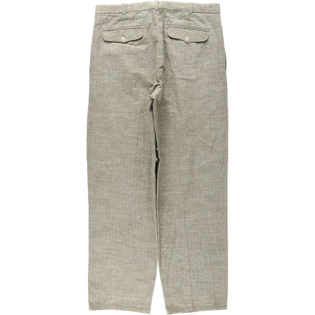~1990'S J.RIGGINGS Two-Pleat Slacks Pants Men's W33 (approx.) Vintage polyester Beige type Vintage Second Hand