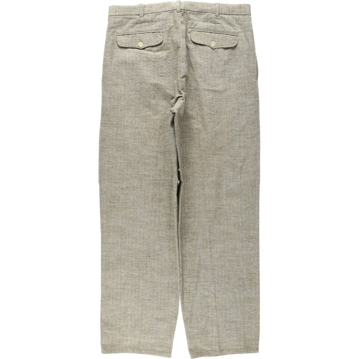 ~1990'S J.RIGGINGS Two-Pleat Slacks Pants Men's W33 (approx.) Vintage polyester Beige type Vintage Second Hand