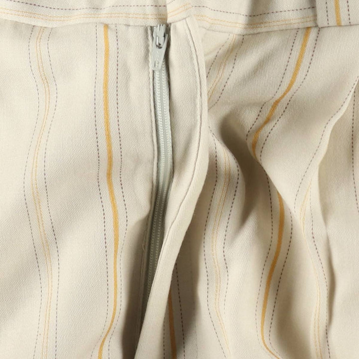 Striped Pattern Three-Pleat Slacks Pants Men's W31 (approx.) unclear unbleached Vintage Second Hand