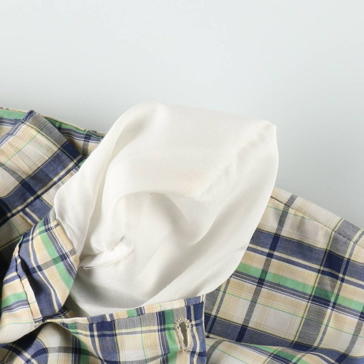 ~90'S Berle Check Pattern Slacks Pants Men's W37 (approx.) Vintage unclear green type Vintage Second Hand