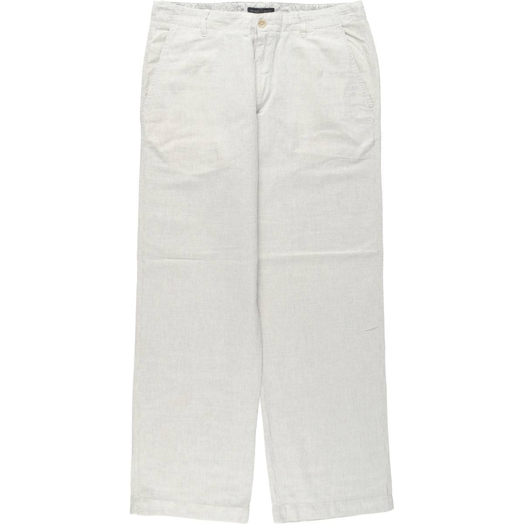 2000'S Banana Republic Relaxed Fit Cotton x Linen Pants, Men's W35 (approx.) linen Blue type light blue Vintage Second Hand