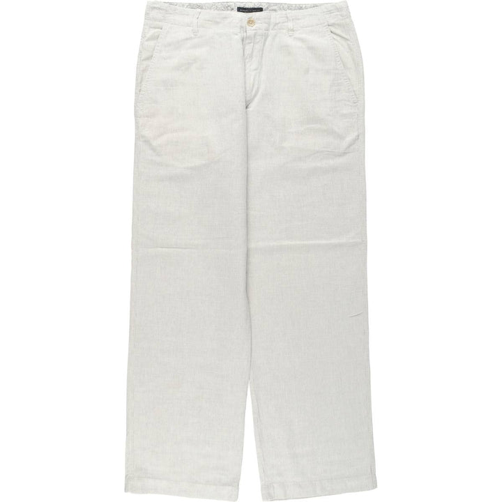 2000'S Banana Republic Relaxed Fit Cotton x Linen Pants, Men's W35 (approx.) linen Blue type light blue Vintage Second Hand
