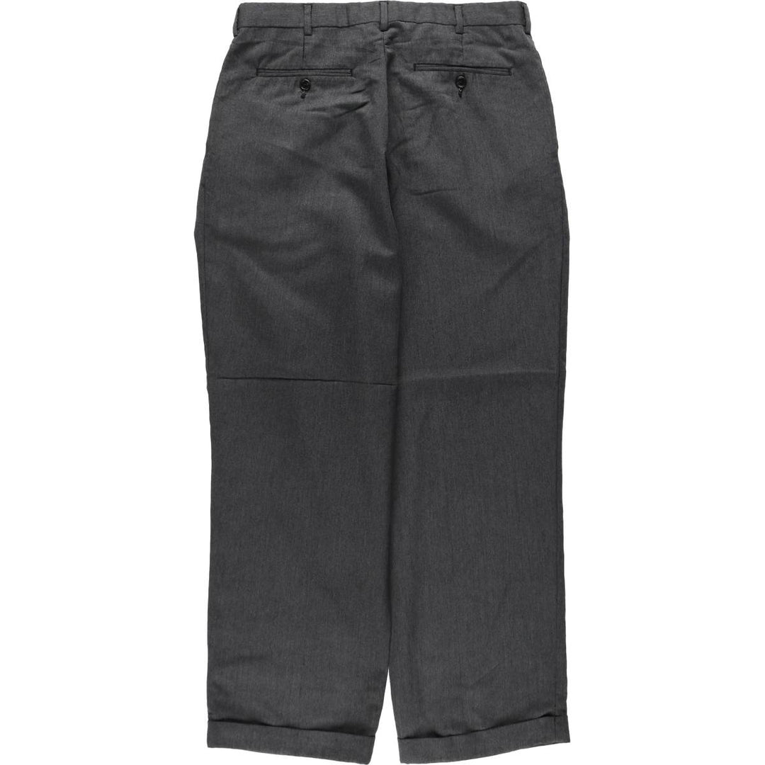 Ralph Lauren CHAPS two-pleat slacks pants, men's size W33 (approx.) polyester Charcoal Vintage Second Hand