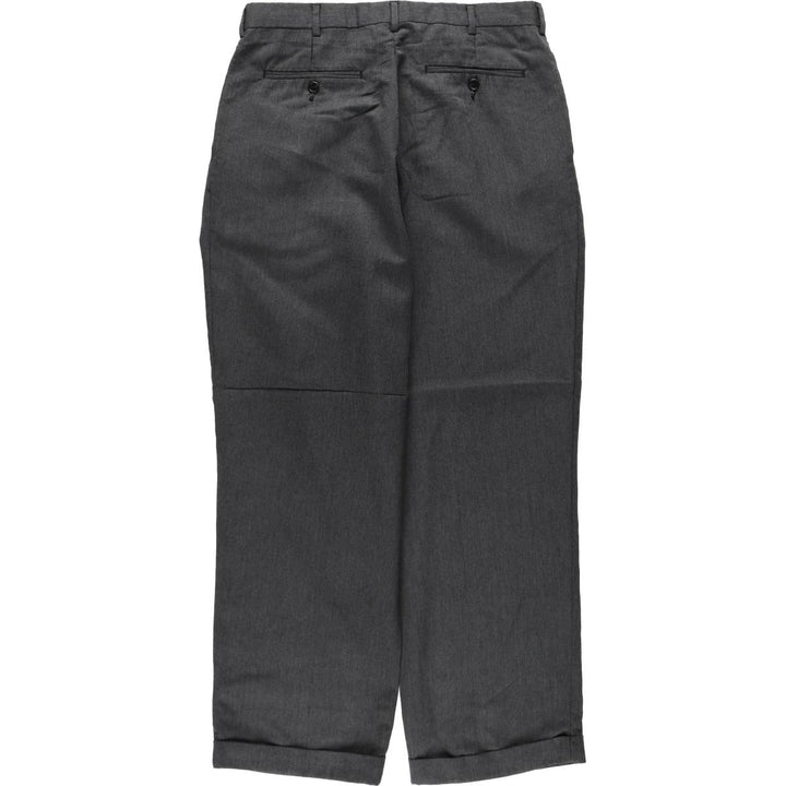 Ralph Lauren CHAPS two-pleat slacks pants, men's size W33 (approx.) polyester Charcoal Vintage Second Hand