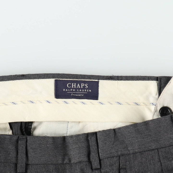 Ralph Lauren CHAPS two-pleat slacks pants, men's size W33 (approx.) polyester Charcoal Vintage Second Hand