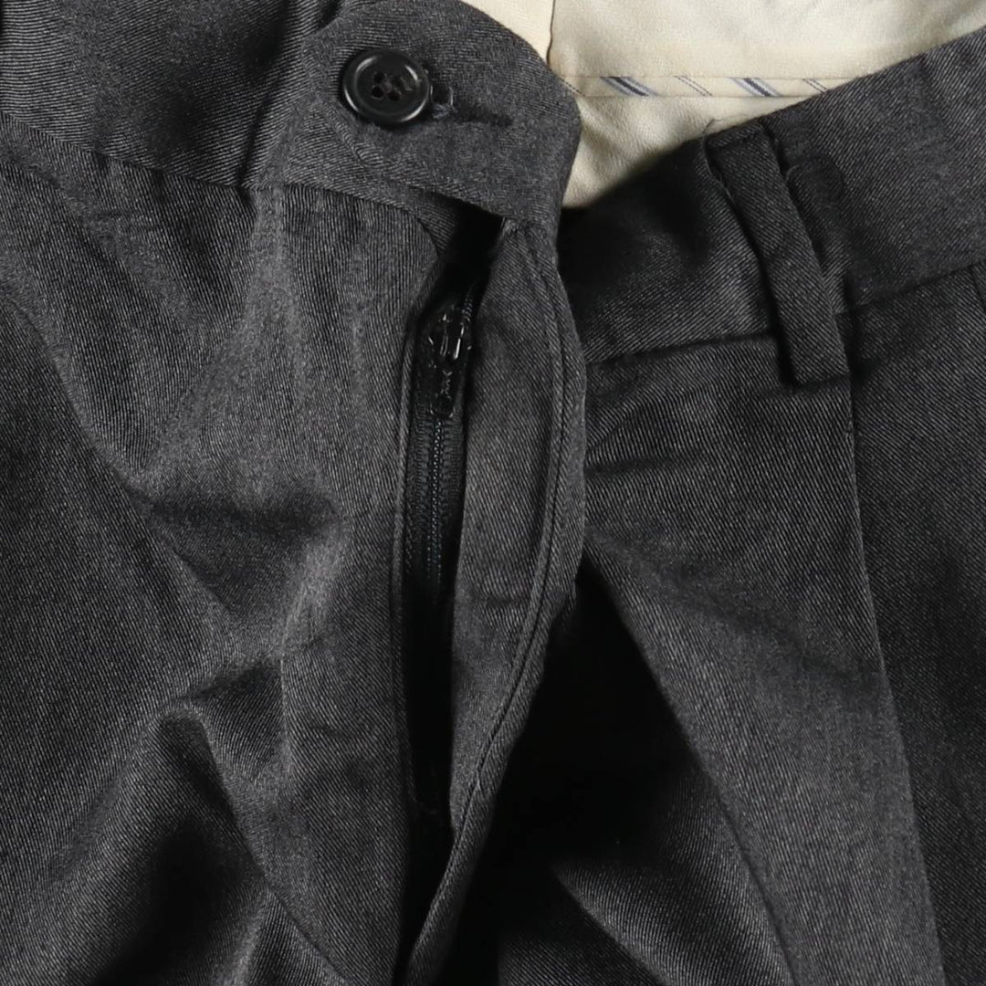 Ralph Lauren CHAPS two-pleat slacks pants, men's size W33 (approx.) polyester Charcoal Vintage Second Hand