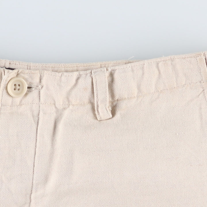 2000'S Banana Republic cotton x linen pants, slacks, cargo pants, men's size W34 (approx.) linen unbleached Vintage Second Hand