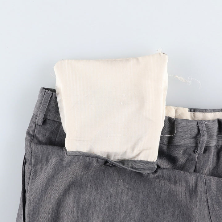 Ralph Lauren CHAPS Two-Pleat Herringbone Slacks Pants, Men's Size W34 (approx.) polyester gray type Vintage Second Hand