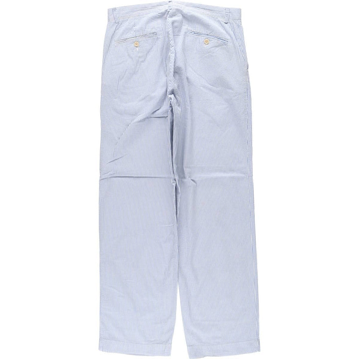 Ralph Lauren POLO by Ralph Lauren Stripe Pattern Seersucker Cotton Slacks Pants Men's W34 (approx.) cotton blue type Vintage Second Hand
