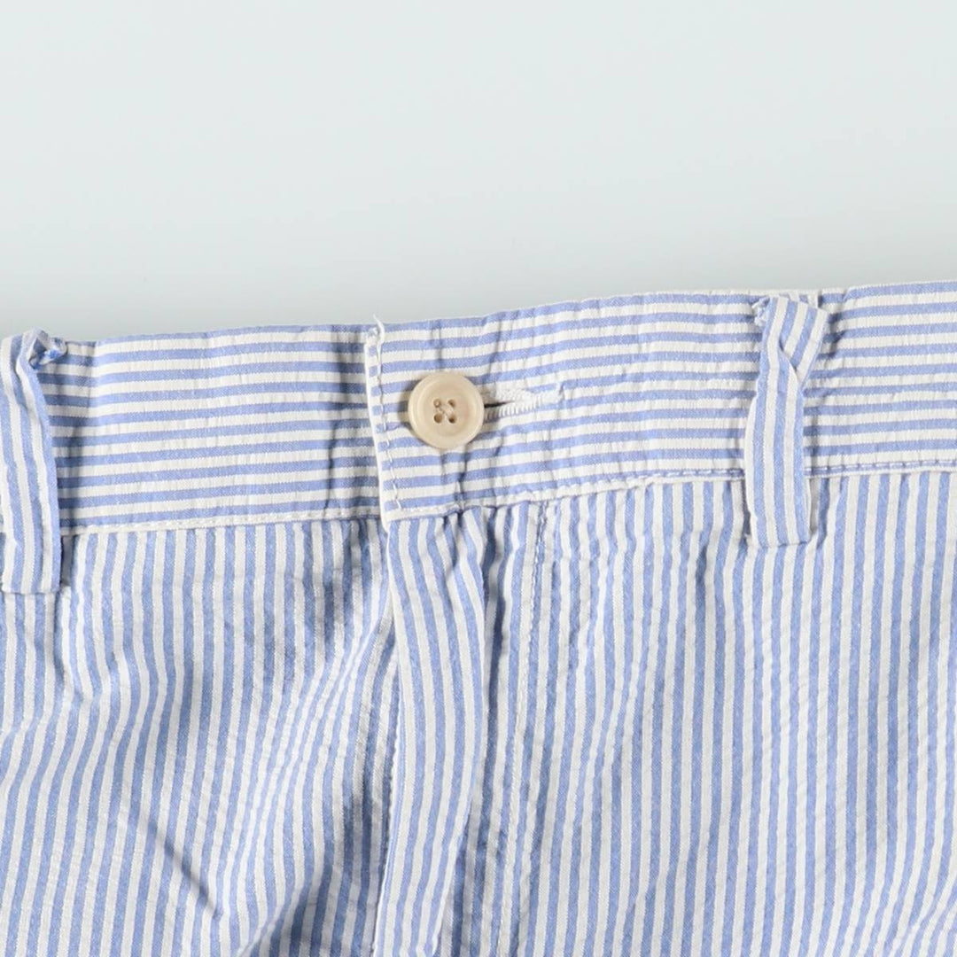 Ralph Lauren POLO by Ralph Lauren Stripe Pattern Seersucker Cotton Slacks Pants Men's W34 (approx.) cotton blue type Vintage Second Hand