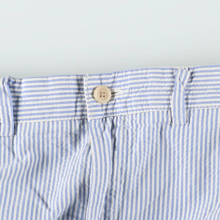 Ralph Lauren POLO by Ralph Lauren Stripe Pattern Seersucker Cotton Slacks Pants Men's W34 (approx.) cotton blue type Vintage Second Hand