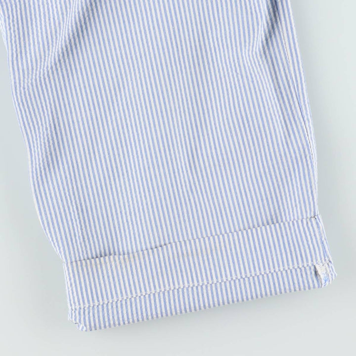 Ralph Lauren POLO by Ralph Lauren Stripe Pattern Seersucker Cotton Slacks Pants Men's W34 (approx.) cotton blue type Vintage Second Hand