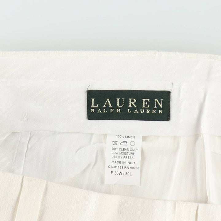 Ralph Lauren linen pants/slacks, men's size W36 (approx.) linen white type Vintage Second Hand