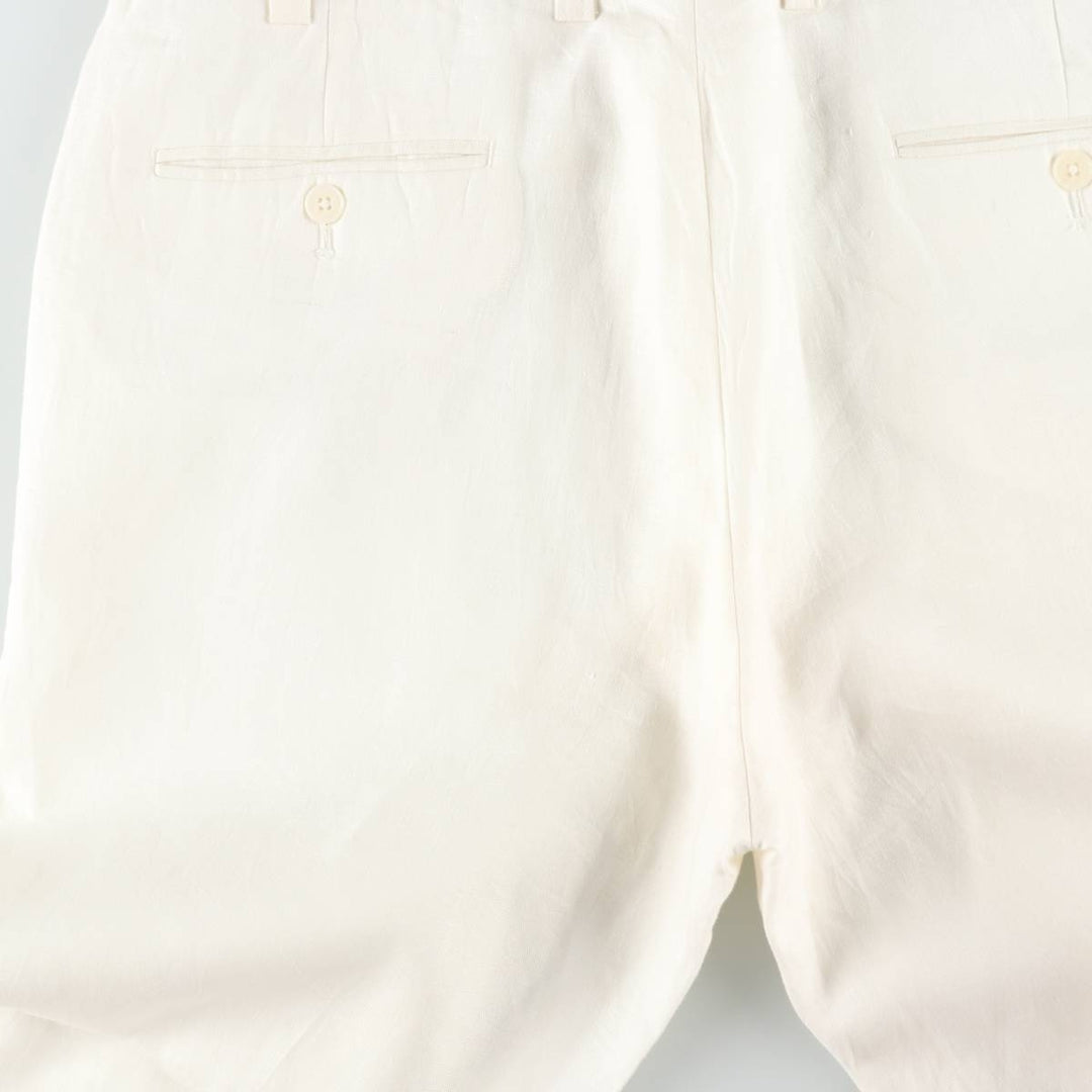 Ralph Lauren linen pants/slacks, men's size W36 (approx.) linen white type Vintage Second Hand