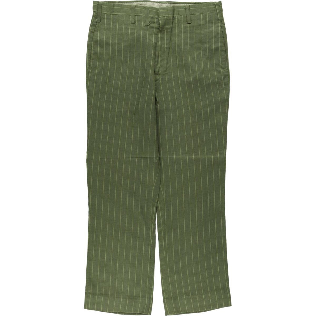 Buccaneer Stripe Pattern Slacks Pants, Men's W34 (approx.), Vintage unclear Khaki type Vintage Second Hand