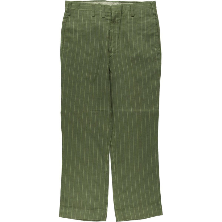Buccaneer Stripe Pattern Slacks Pants, Men's W34 (approx.), Vintage unclear Khaki type Vintage Second Hand