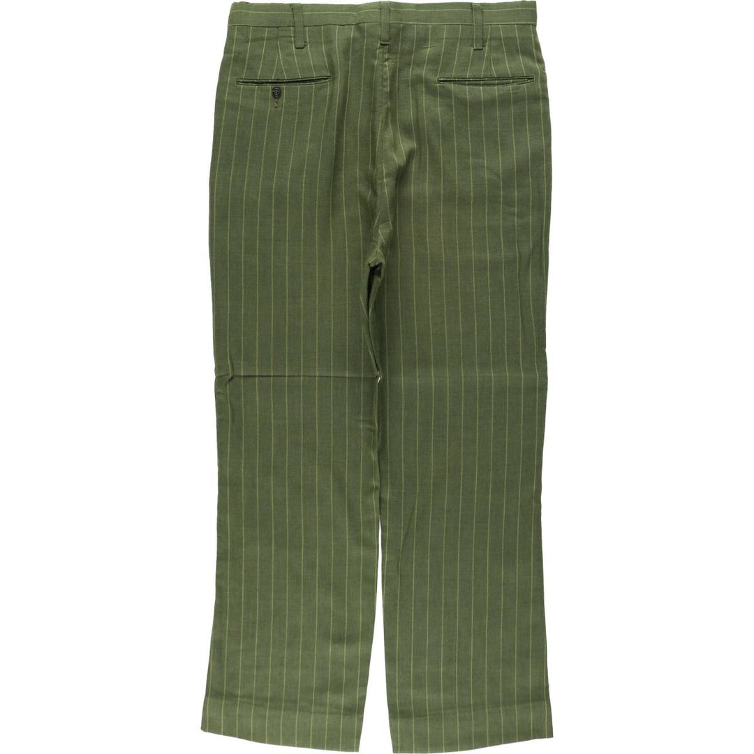 Buccaneer Stripe Pattern Slacks Pants, Men's W34 (approx.), Vintage unclear Khaki type Vintage Second Hand