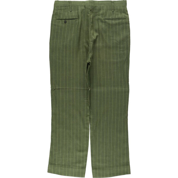 Buccaneer Stripe Pattern Slacks Pants, Men's W34 (approx.), Vintage unclear Khaki type Vintage Second Hand