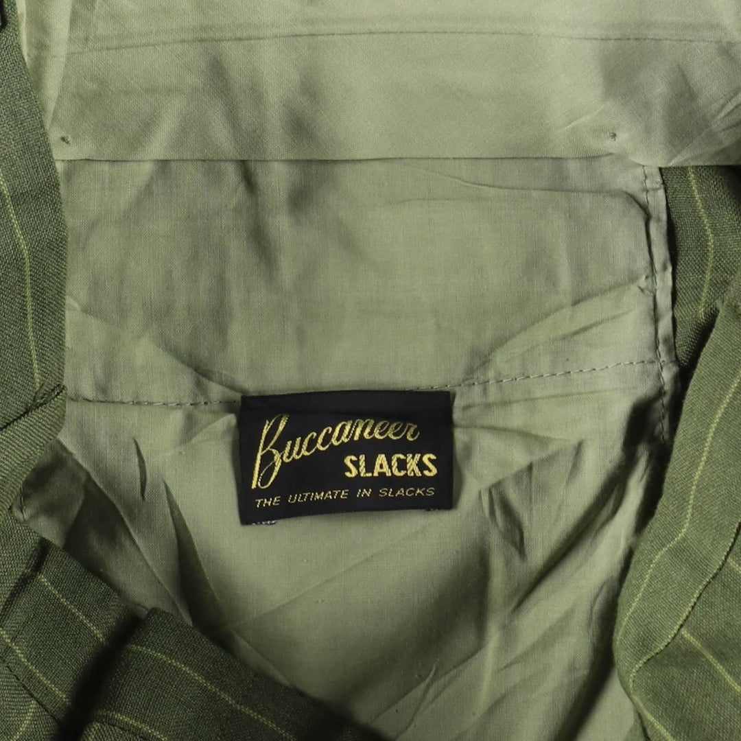 Buccaneer Stripe Pattern Slacks Pants, Men's W34 (approx.), Vintage unclear Khaki type Vintage Second Hand